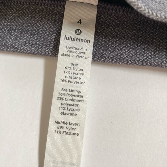 Lululemon Flow Y nulu sports bra Mini Heathered Herringbone Black white gray - Picture 4 of 8